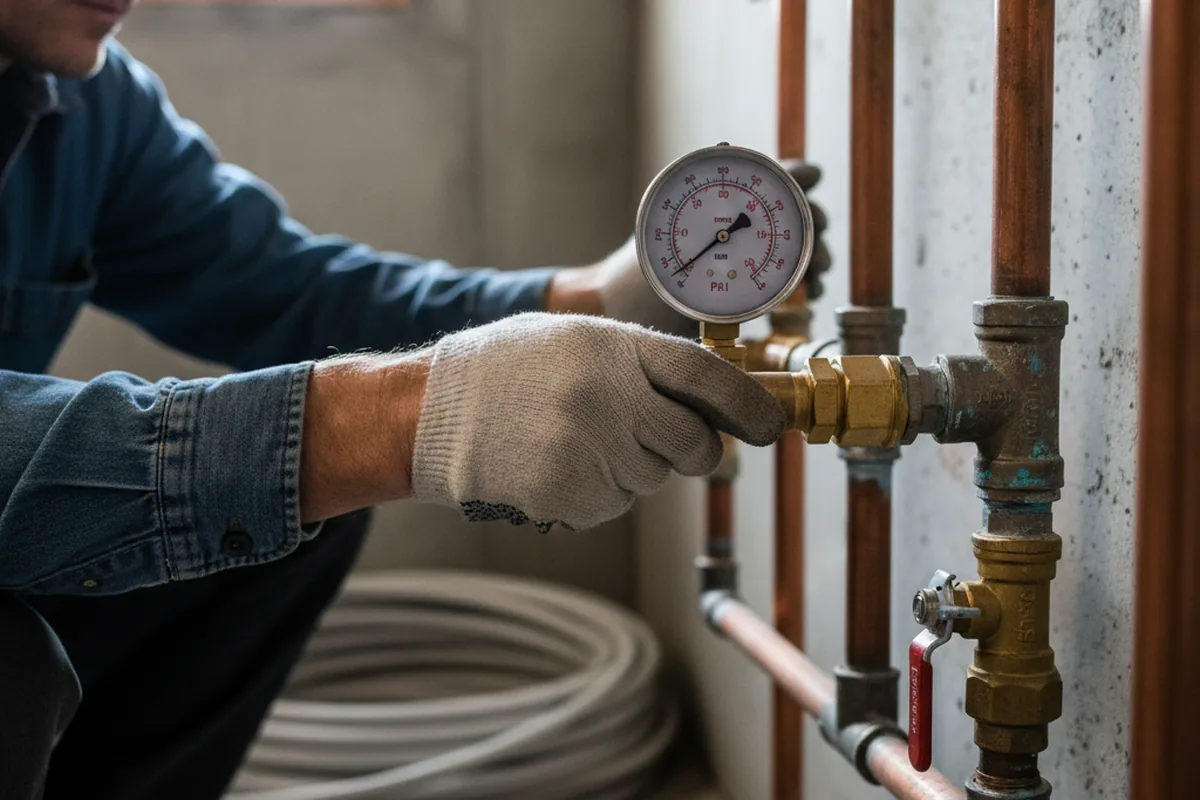 Pressure testing a repaired line during Water Line Repair in Rockwood